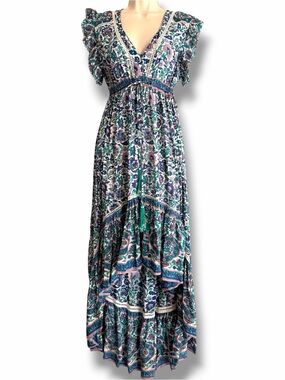 Miss June Holly Long Dress Floral One Size Floral Paisley Bohemian